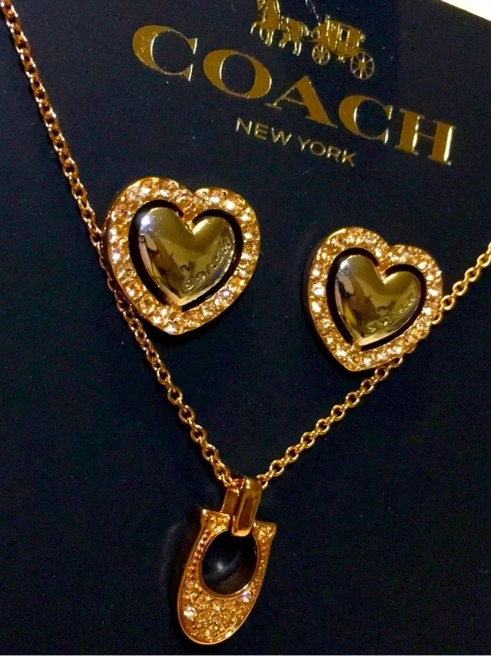 🐴Coach® Stunning Rose Gold Necklace Set🐴